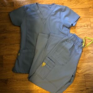 Wonderwink 4-stretch ceil blue scrubs small